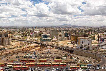 Ein Neubaugebiet in Äthiopiens Hauptstadt Addis Abeba.